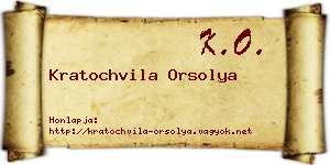 Kratochvila Orsolya névjegykártya
