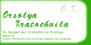 orsolya kratochvila business card